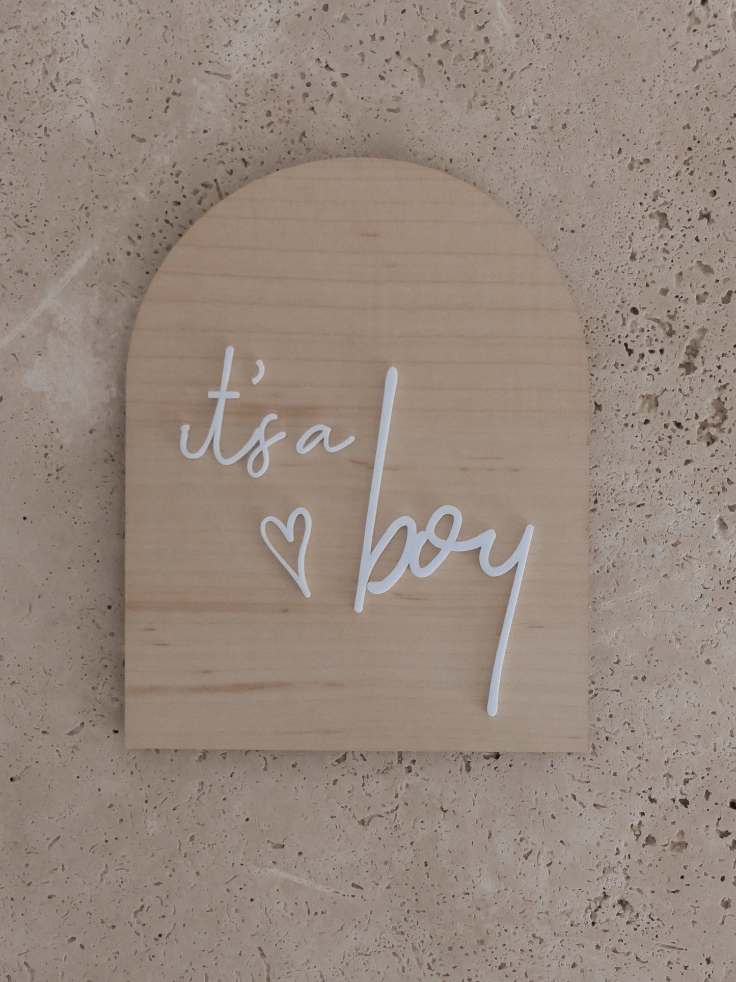 It's A Boy/It's A Girl Arch Wooden Plaque (Double-sided) – Victor and June